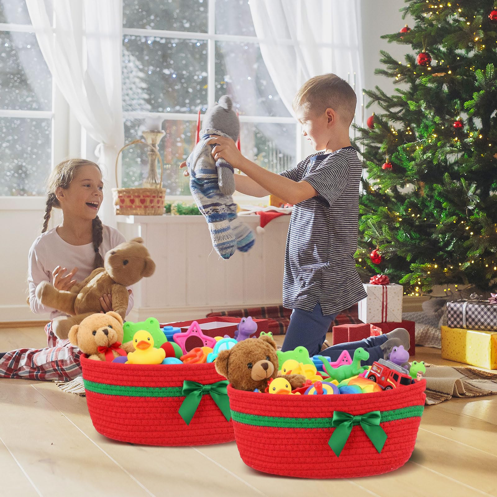 FoldTier pet toy organizer basket keeps toys neat and accessible