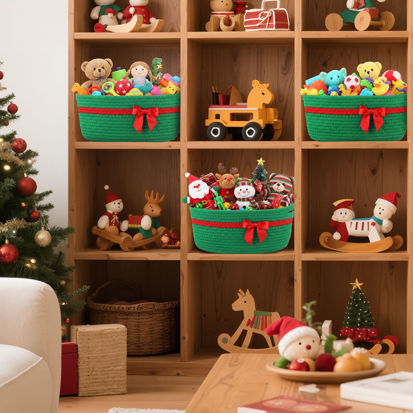 FoldTier pet toy storage basket keeps toys organized and accessible.