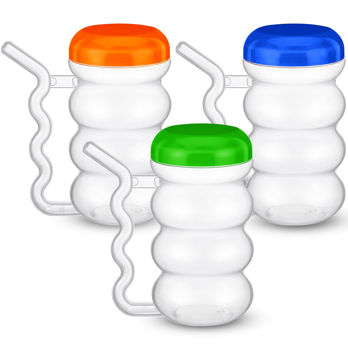 FoldTier Sip a Mug blue 14 oz with built-in straw handle for spill-free sipping.