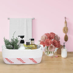 Followarm baby-safe cotton rope nursery basket for toy storage
