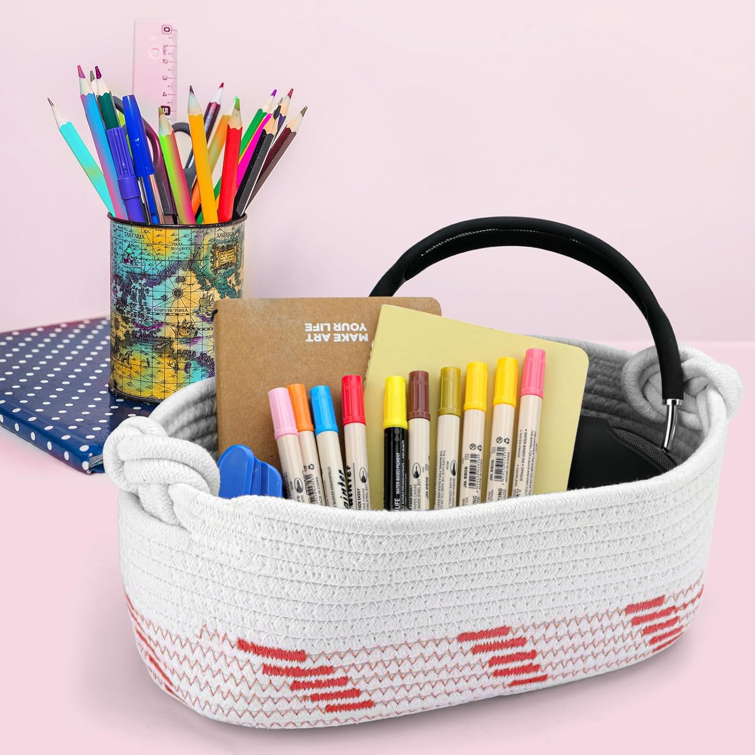 Followarm Christmas red woven basket offers decorative storage and gifting options