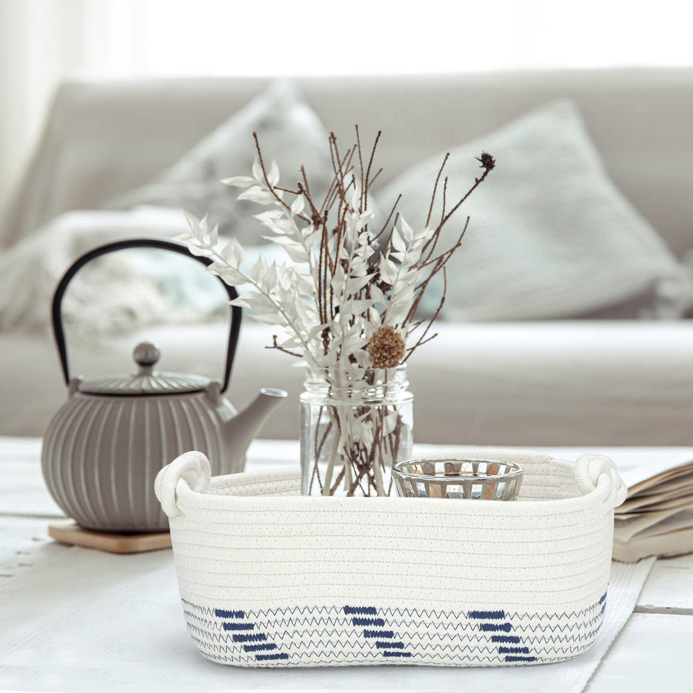 Followarm woven cotton rope basket with gift-ready charm
