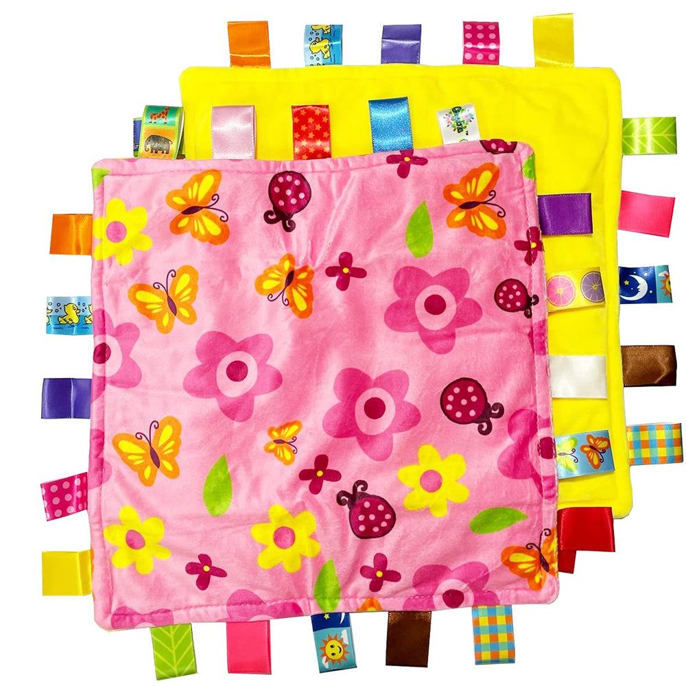 FOMAISELF soft baby tag blanket with flower pattern offers soothing cuddly texture