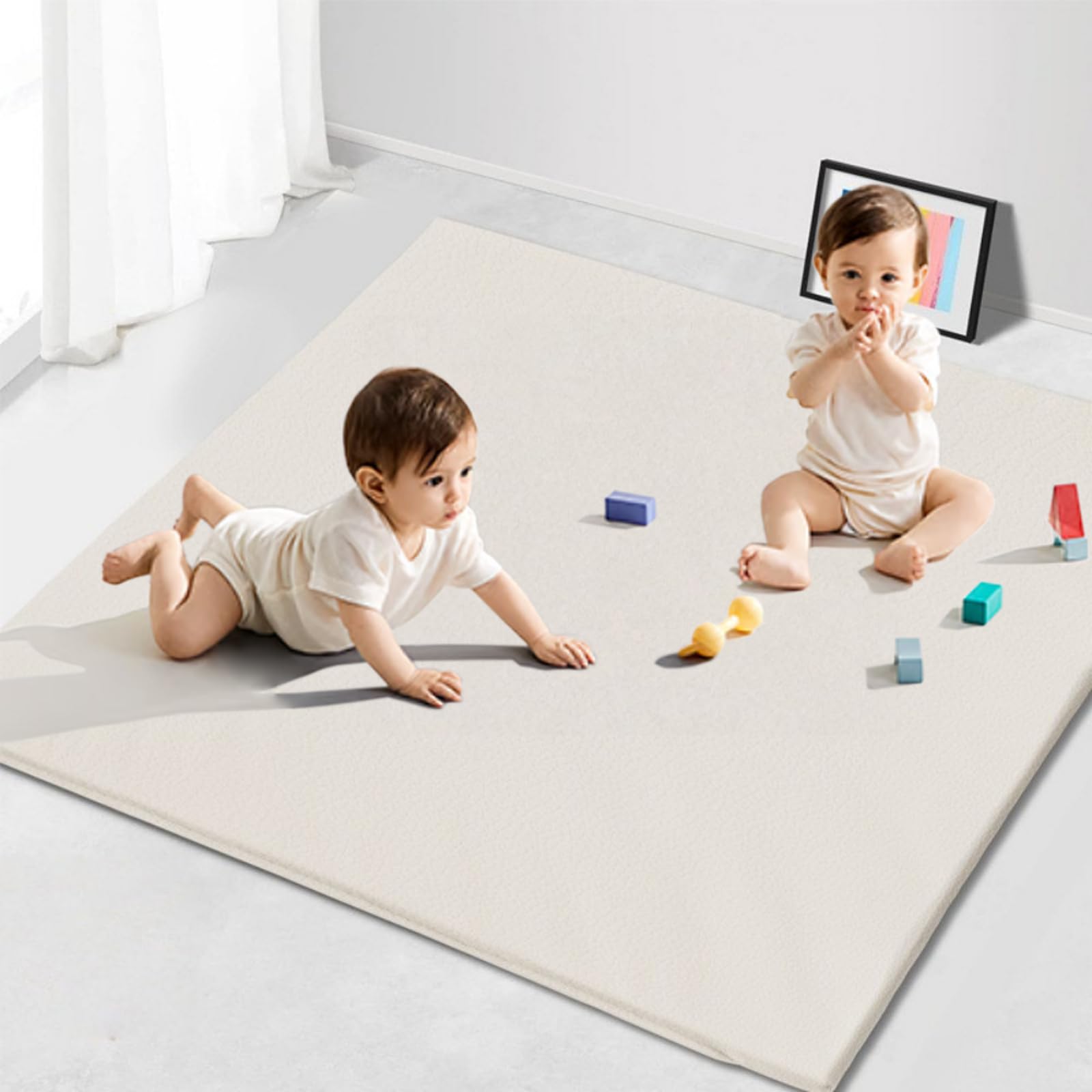 FONESO Baby Play Mat fits standard playpens for seamless nursery setup.