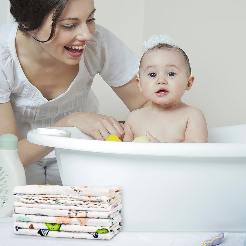 FOOK FISH burp cloth used as washcloth or towel in daily use