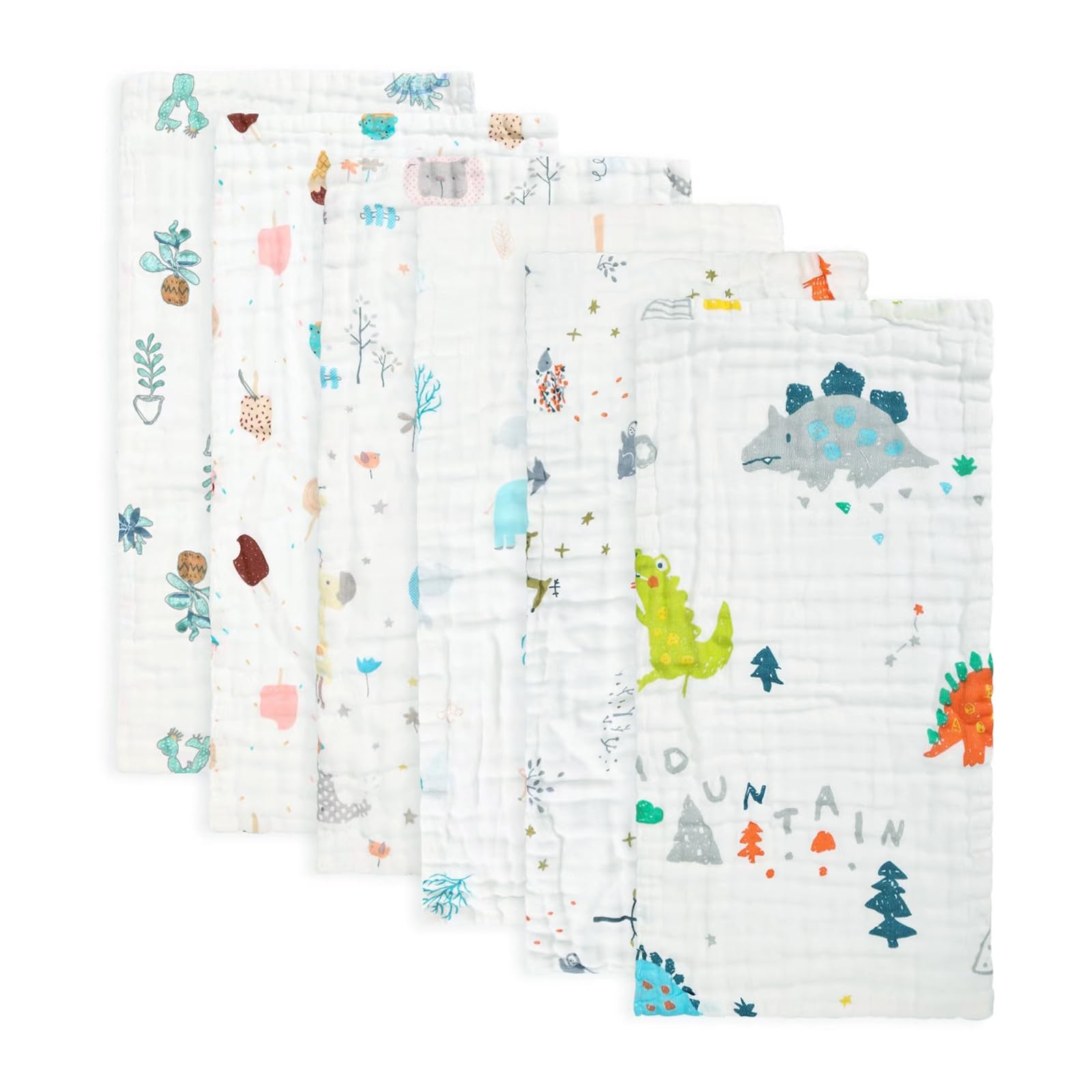 FOOK FISH muslin burp cloth close-up showing absorbent cotton for spit-ups