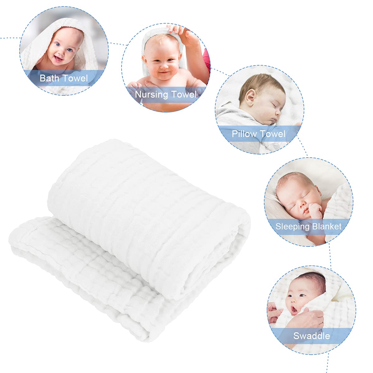 FOOK FISH muslin cotton towel softens with every wash for daily comfort.