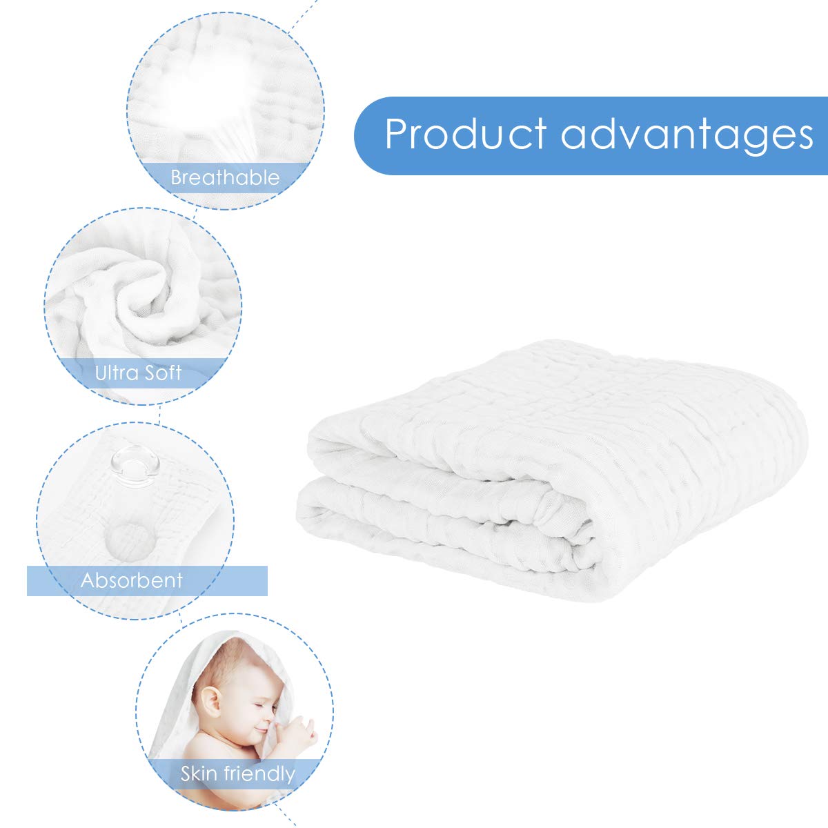 FOOK FISH towel offers multipurpose use as swaddle or stroller blanket.