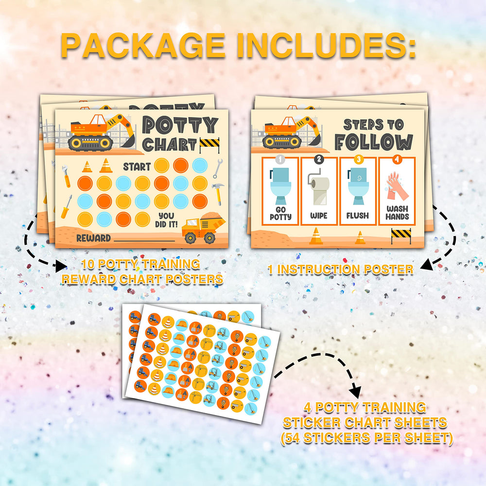 Foosproea potty sticker sheets with colorful designs encourage reward-based motivation