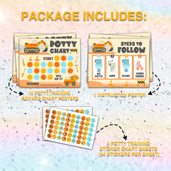 Foosproea potty sticker sheets with colorful designs encourage reward-based motivation