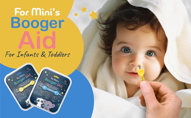 For Minis Booger Aid yellow small nose-use scene highlights comfortable, non-irritating cleaning.