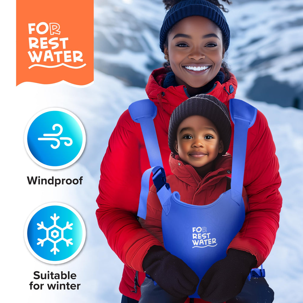 FOR REST WATER darkblue baby carrier offers a stylish option for outdoor adventures.