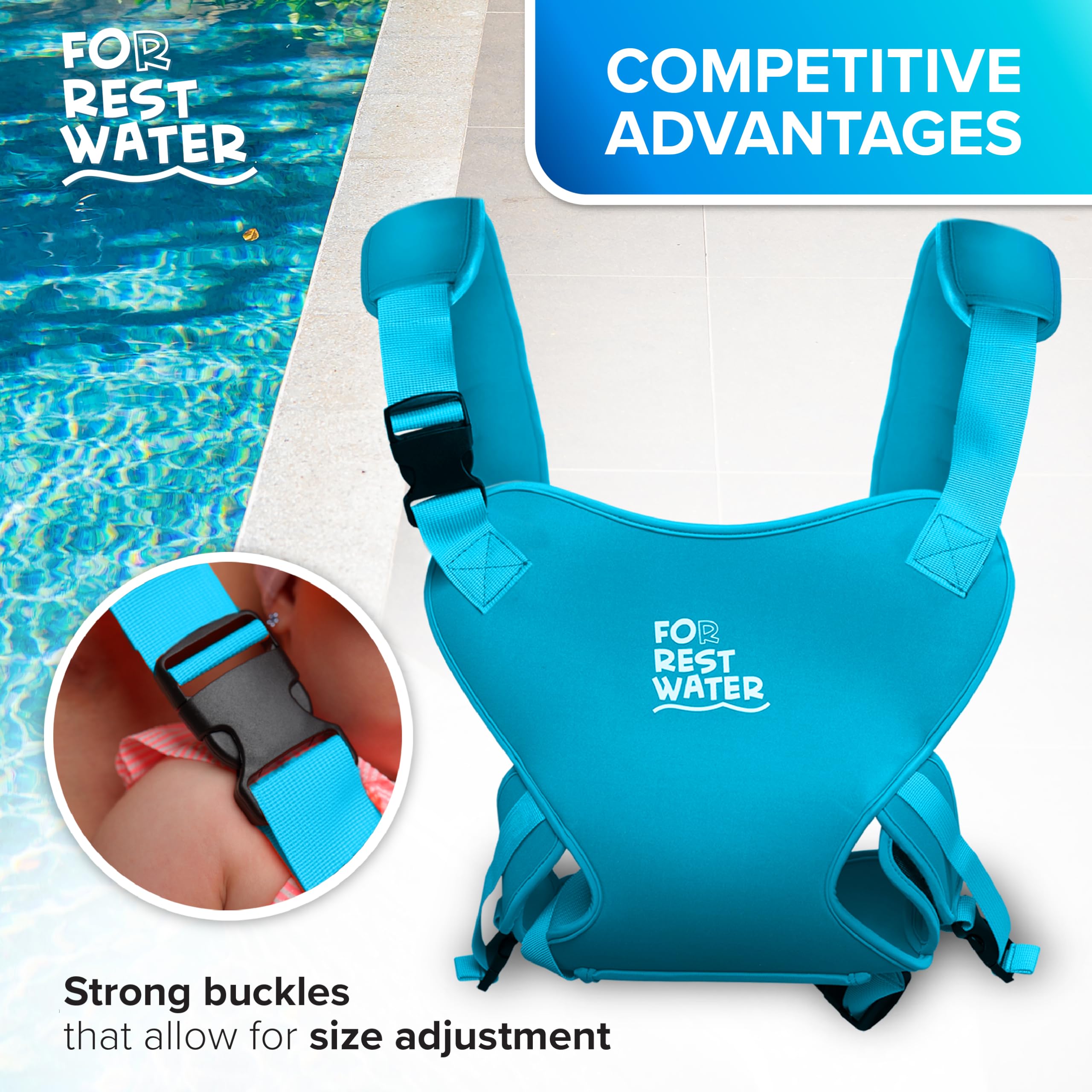 FOR REST WATER compact pouch suggests travel-friendly design for outings.