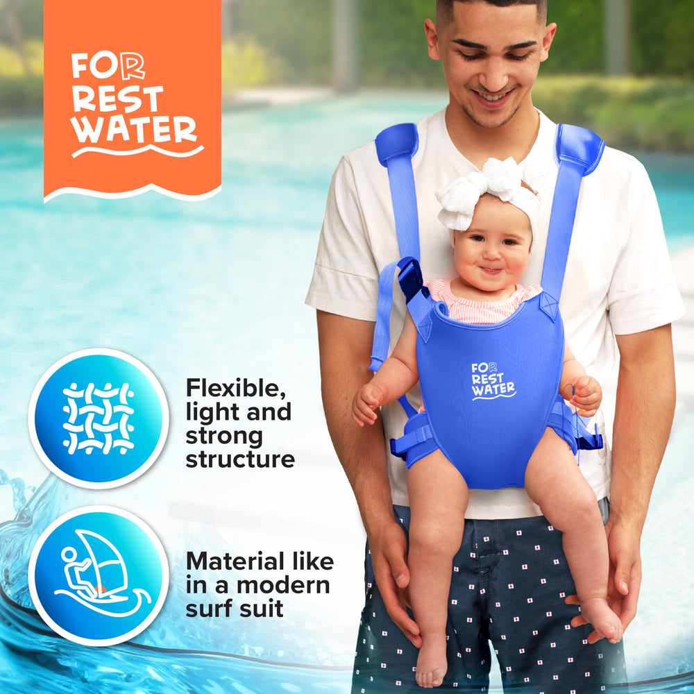 FOR REST WATER baby carrier is lightweight and folds into a compact travel pouch.