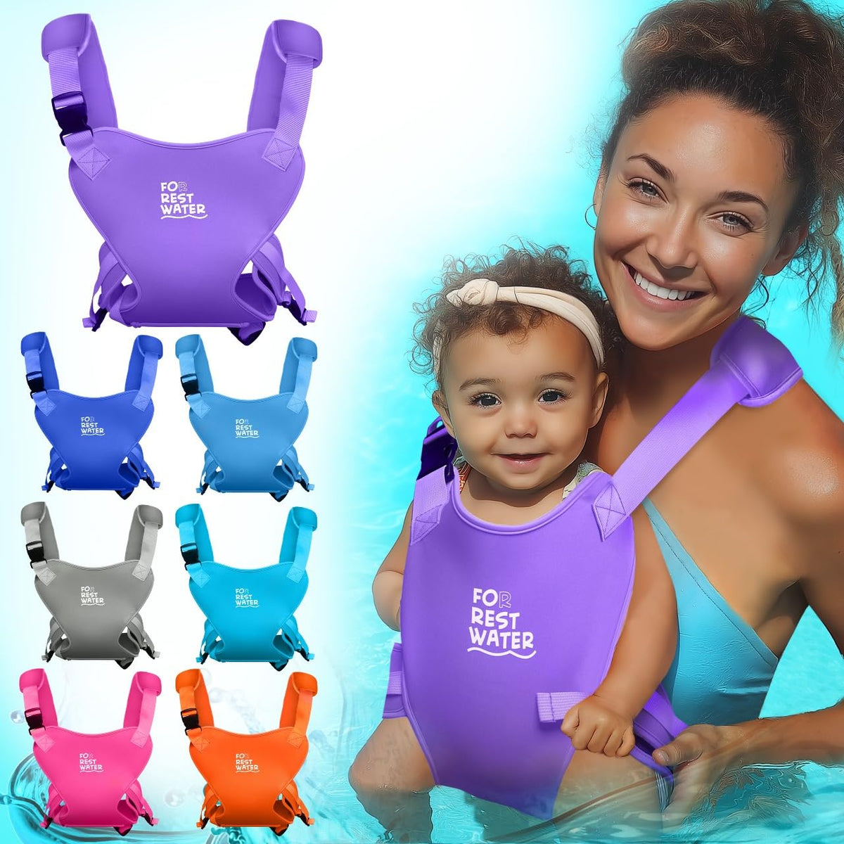 FOR REST WATER baby carrier neoprene-outer keeps baby warm during water play