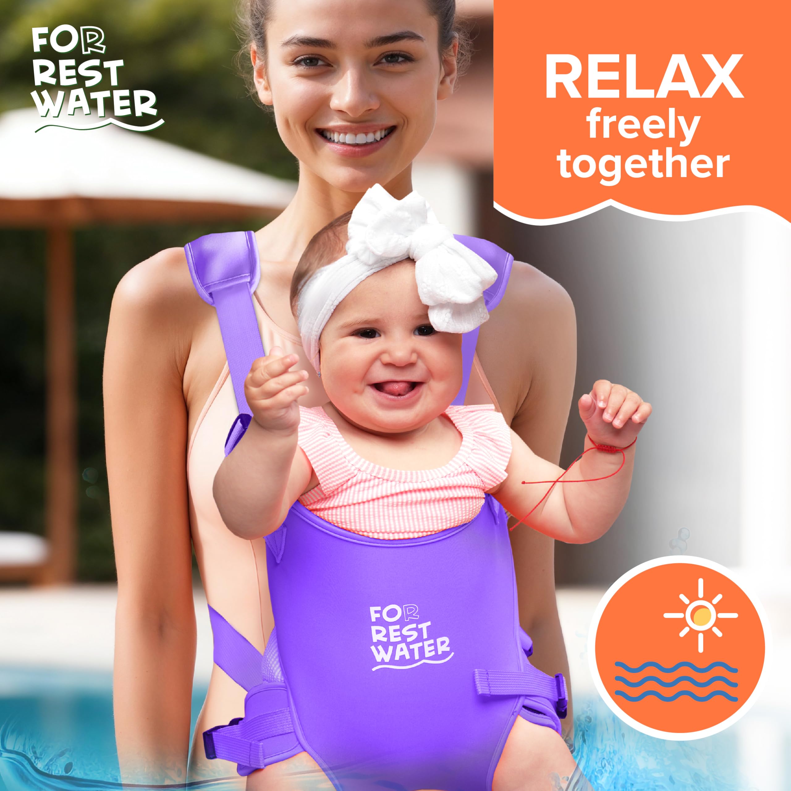 FOR REST WATER baby carrier tshirt-style-wear simplifies wearing in seconds with comfortable fit
