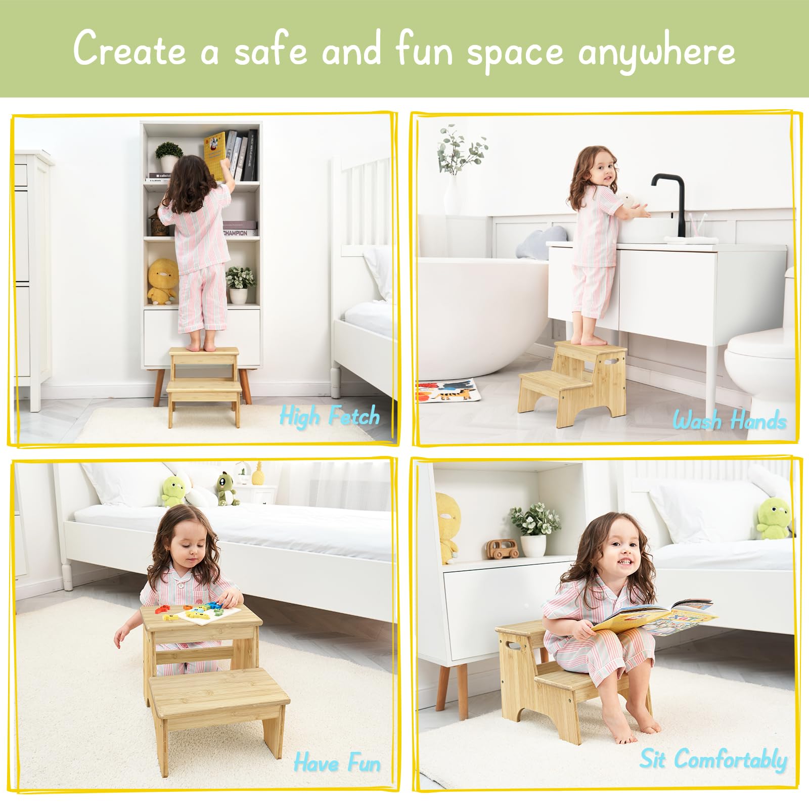 Forbena fixed-piece stool, quick setup and sturdy design
