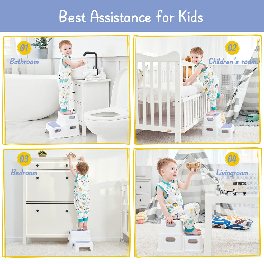 Forbena Kids Step Stool waterproof surface cleans easily after splashes.