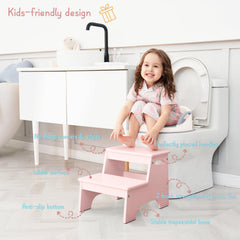 Forbena step stool with handles enhances grip and safety for small hands