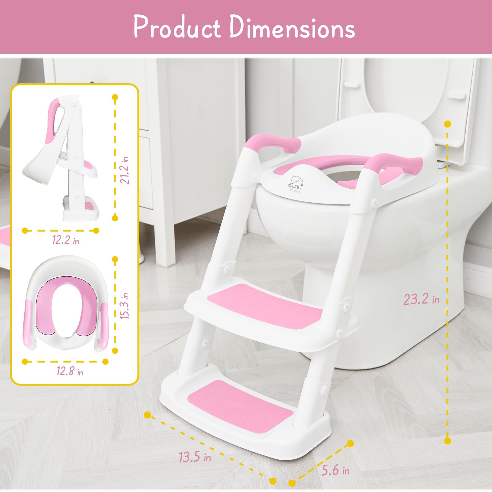 Forbena potty seat packaging showcases a versatile gift option for toddlers.