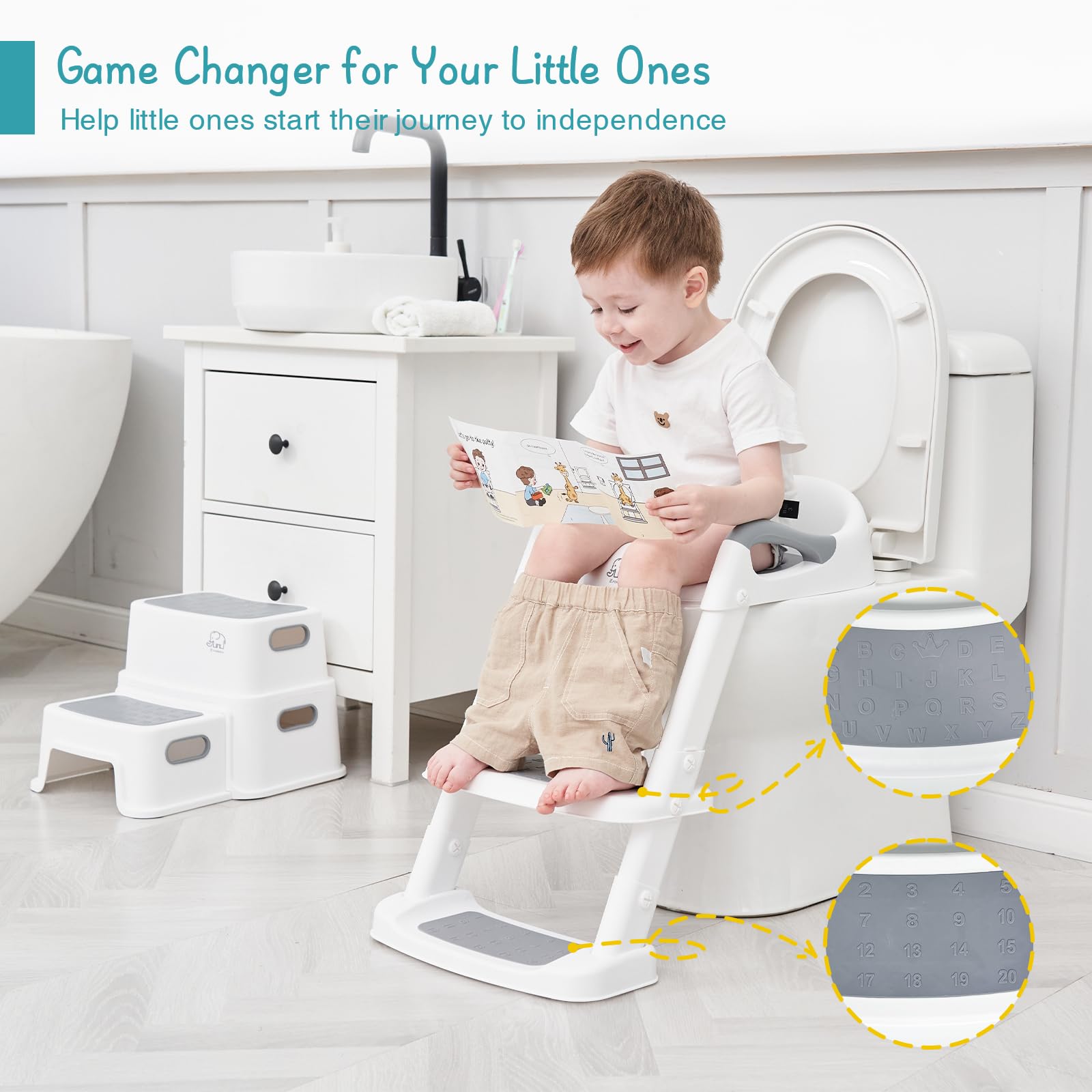 Forbena potty seat padded comfort emphasizes soft cushion for calmer sits.