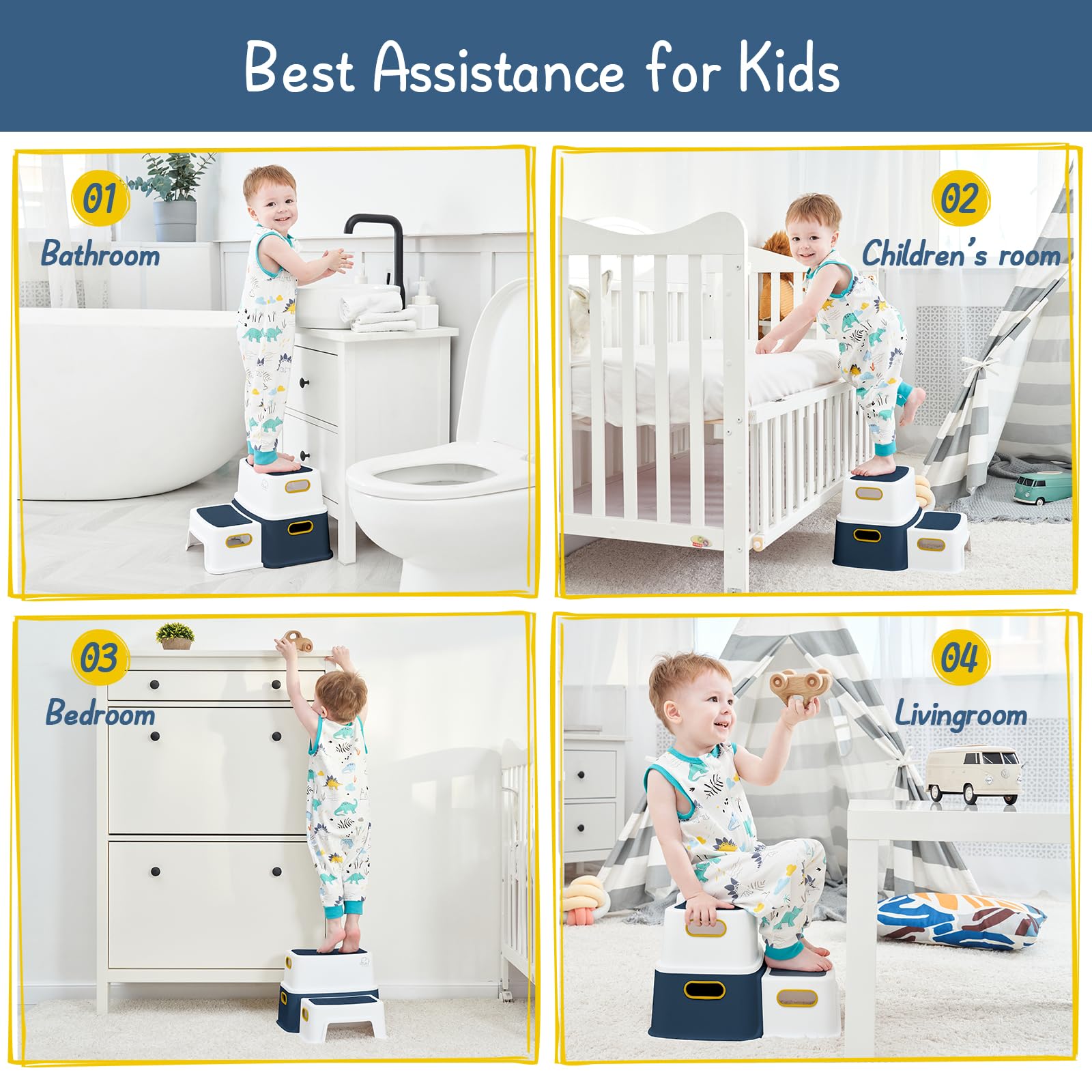 Forbena toddler step stool quick assembly for fast setup by parents.