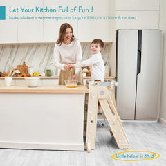 Forbena toddler tower safety net emphasizes child safety and stability on tile floors.