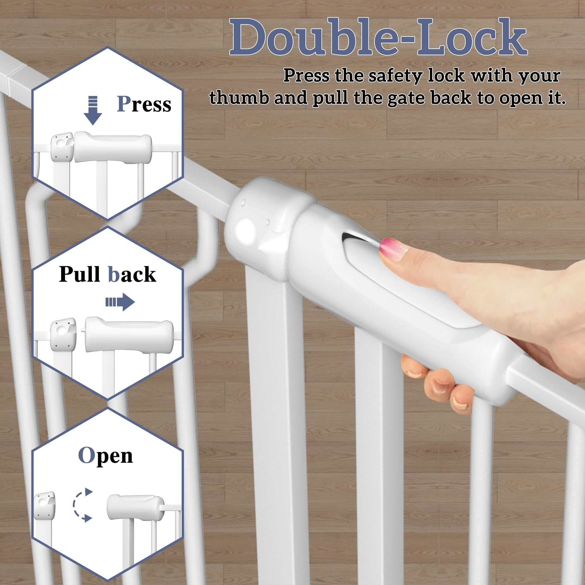 Foreng 30.7-inch-tall gate provides a tall barrier in hallways and entryways.