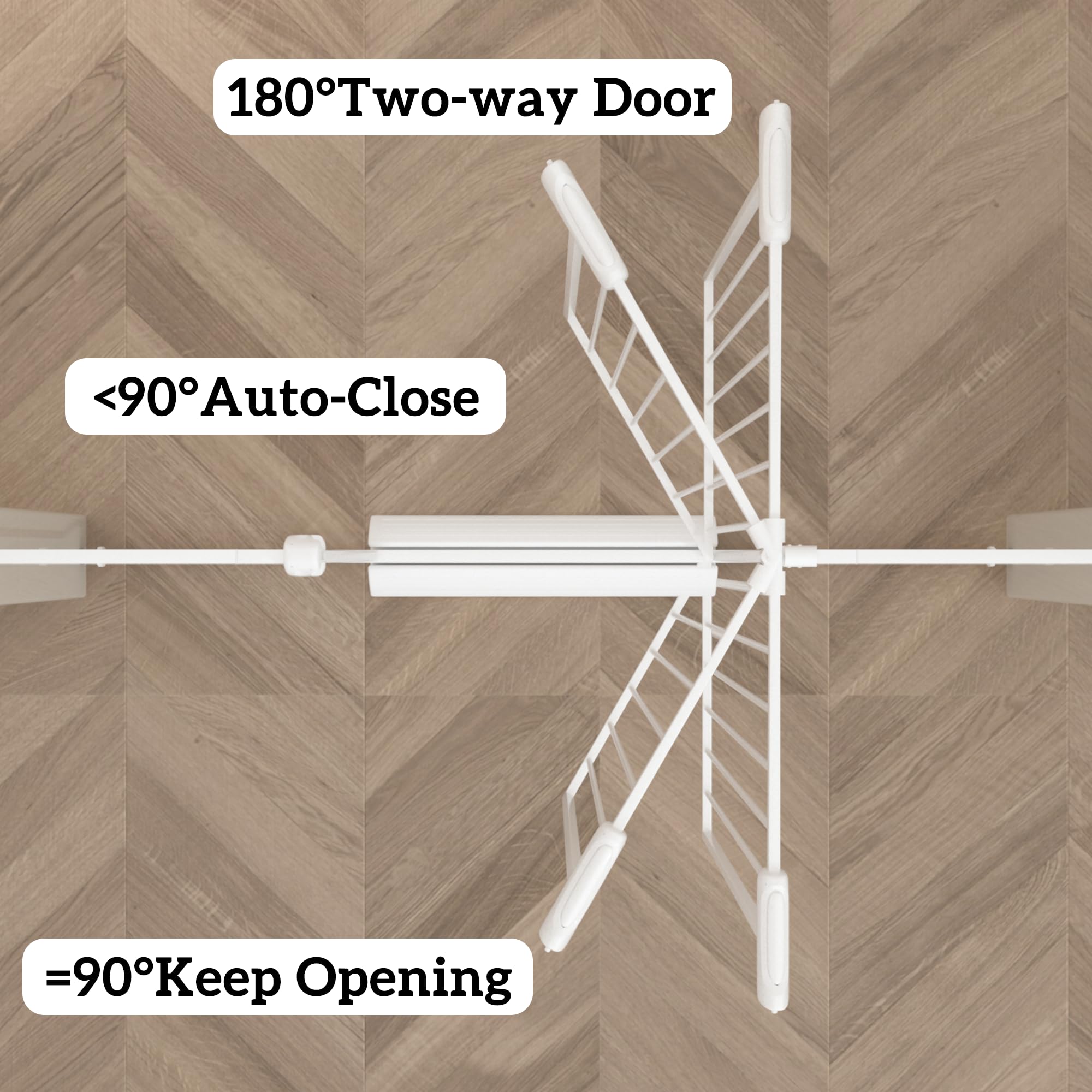Foreng adjustable-width model covers 52.76 to 85.82 inches for broad openings.