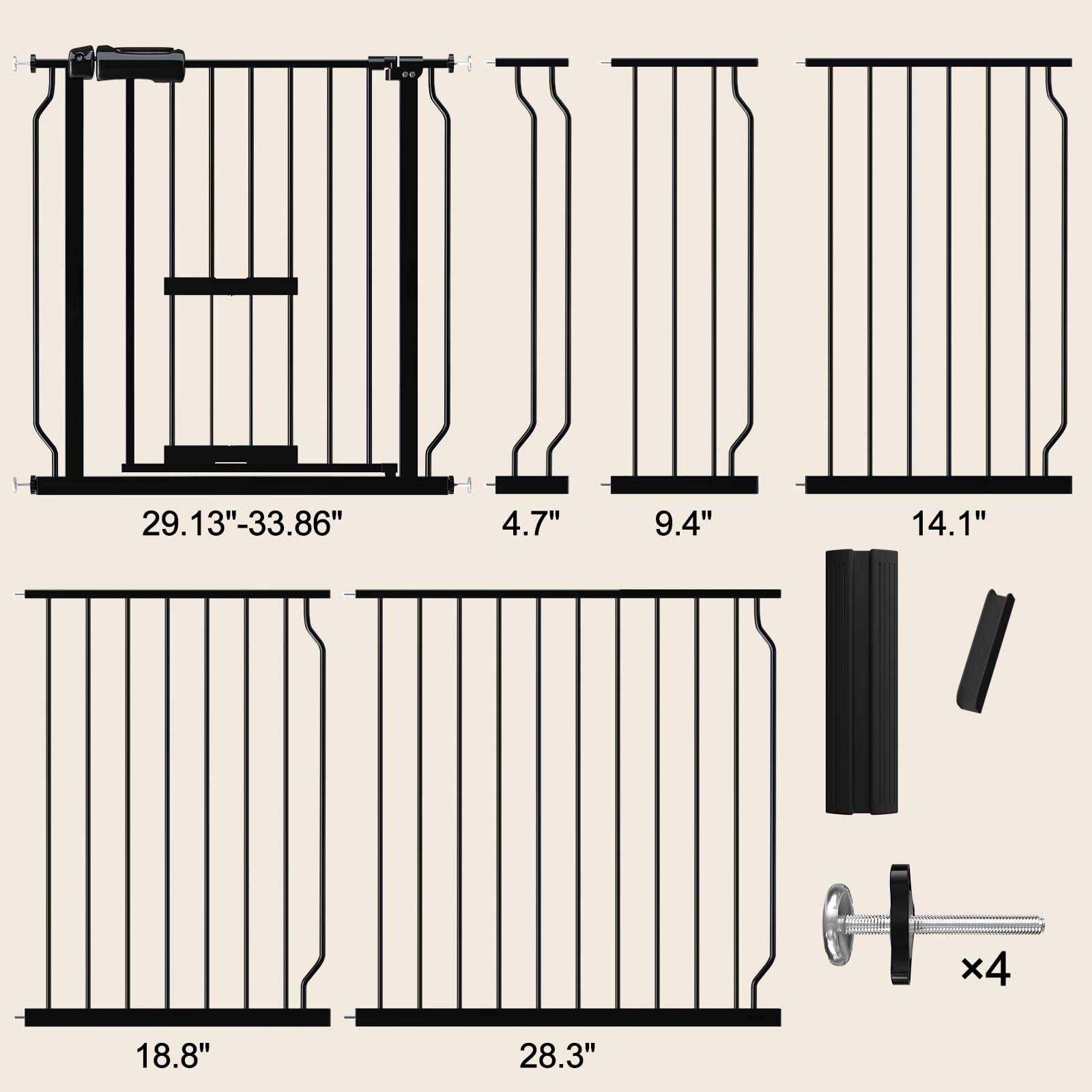 Foreng auto-close feature supports hands-free passage when the gate swings.
