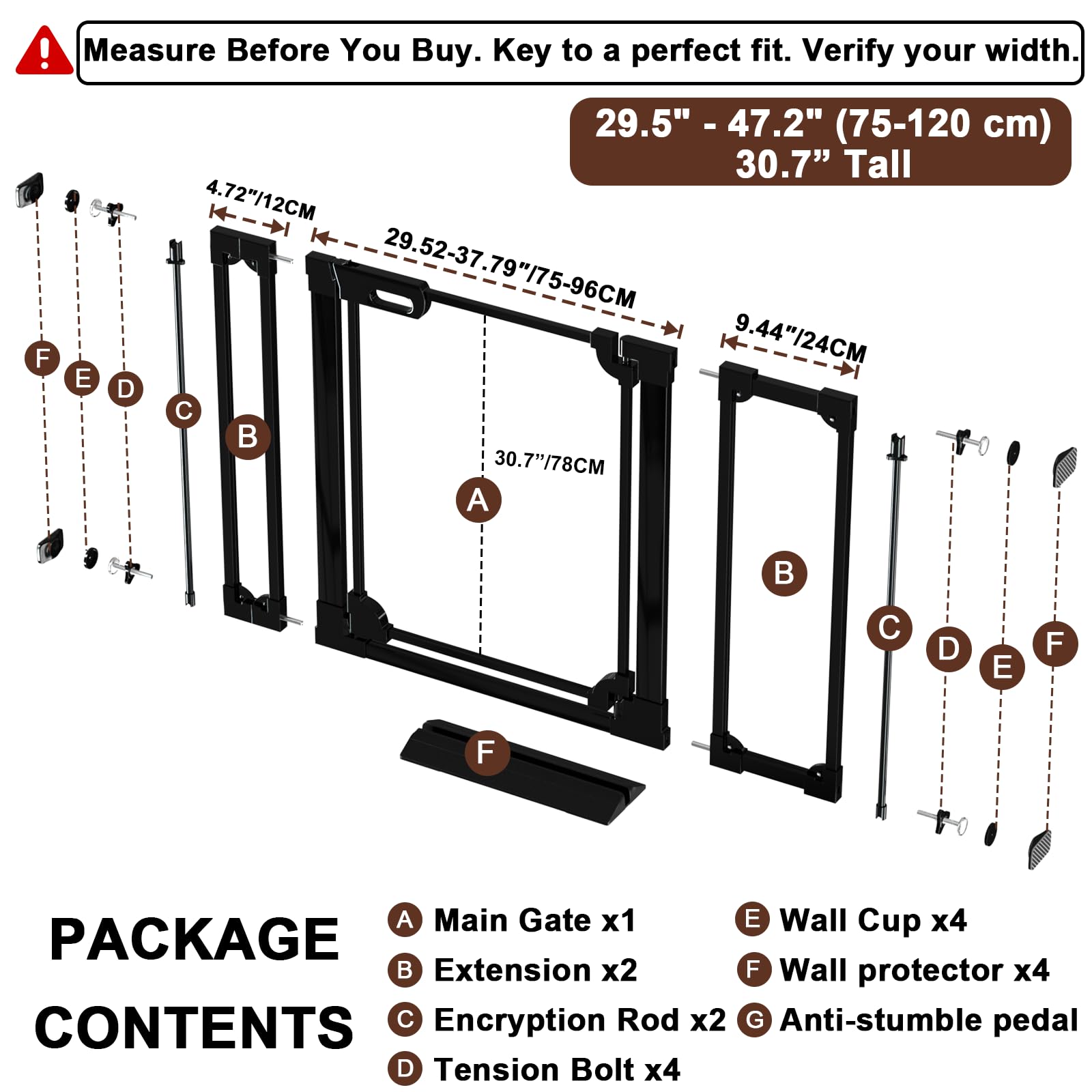 Foreng Clear Acrylic Baby Gate doorway use highlights pressure mounting for quick, drill-free setup.