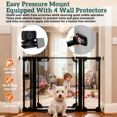 Foreng Clear Acrylic Baby Gate wall-cups illustrate secure top-stair installation on sturdy surfaces.