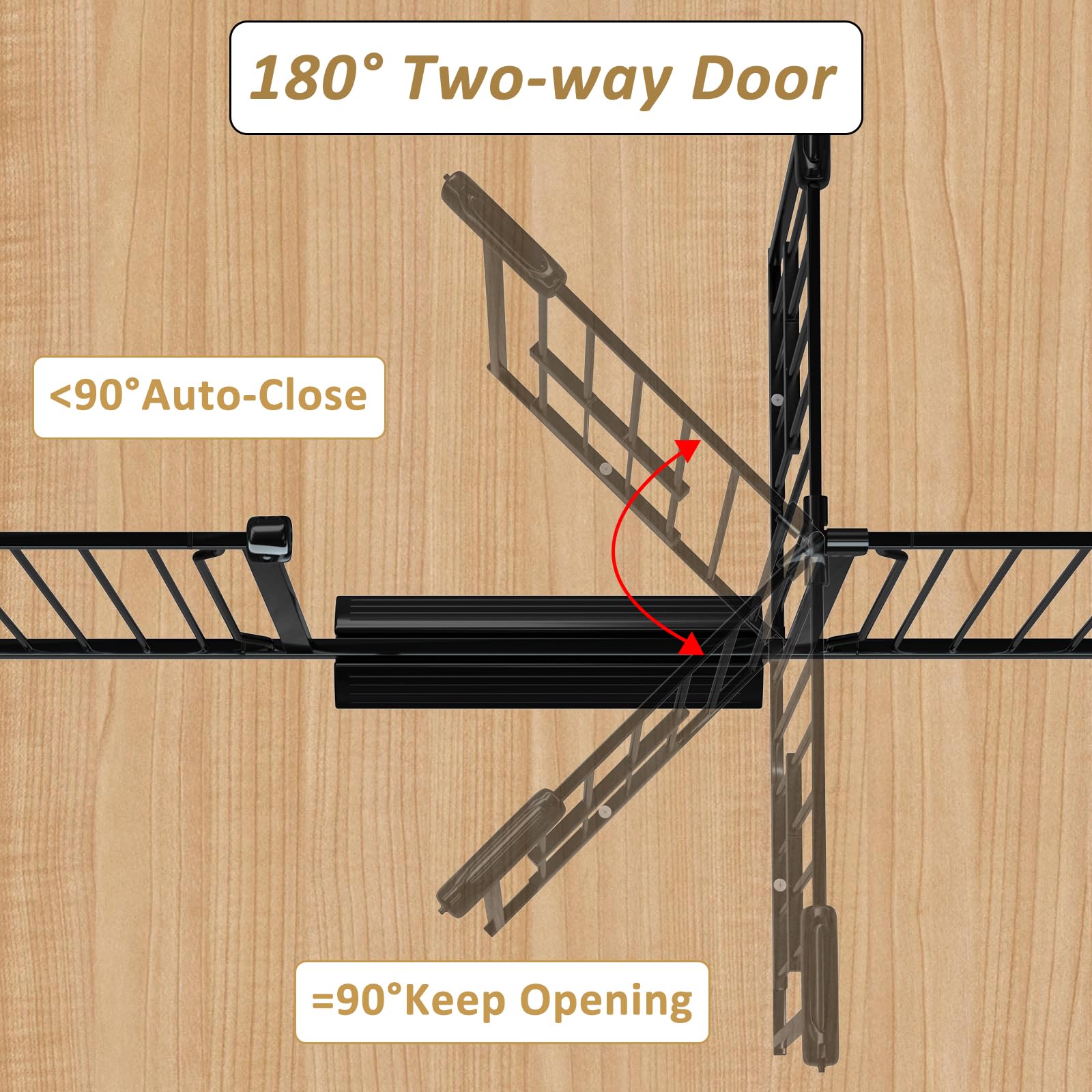 Foreng double locking system keeps curious kids safe and gates secure.