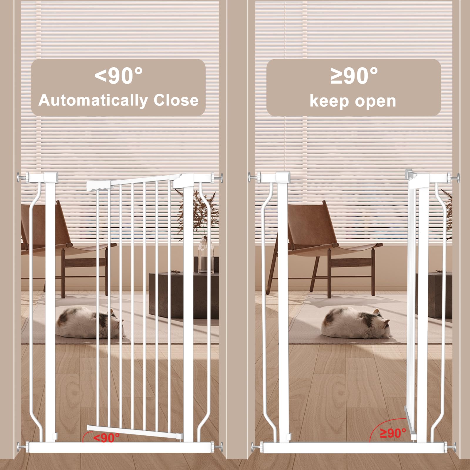 Foreng extra tall gate 100lbs steel frame provides sturdy, reliable support.