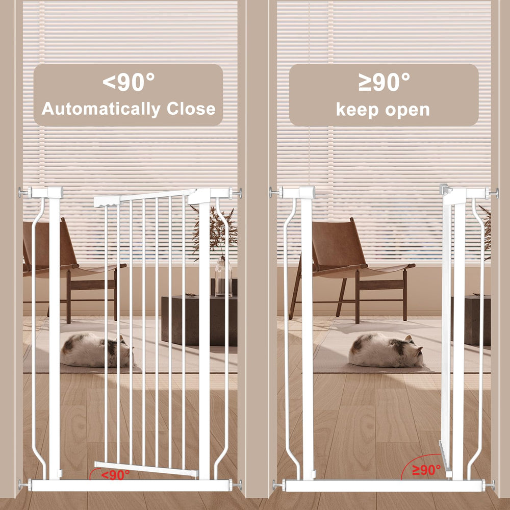 Foreng extra tall gate 100lbs steel frame provides sturdy, reliable support.