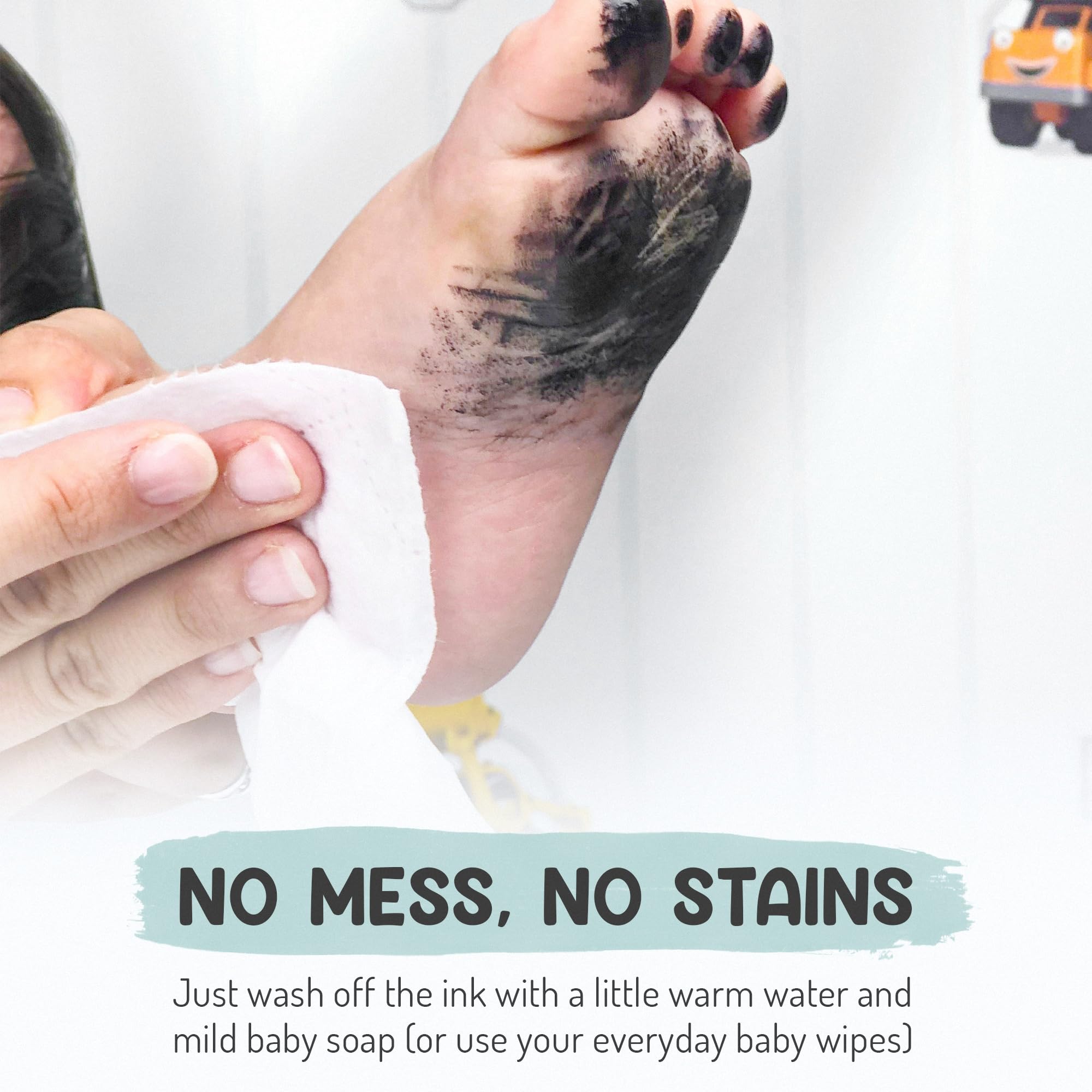 Forever Fun Times Easy Clean Ink demonstrates quick cleanup on skin and surfaces.