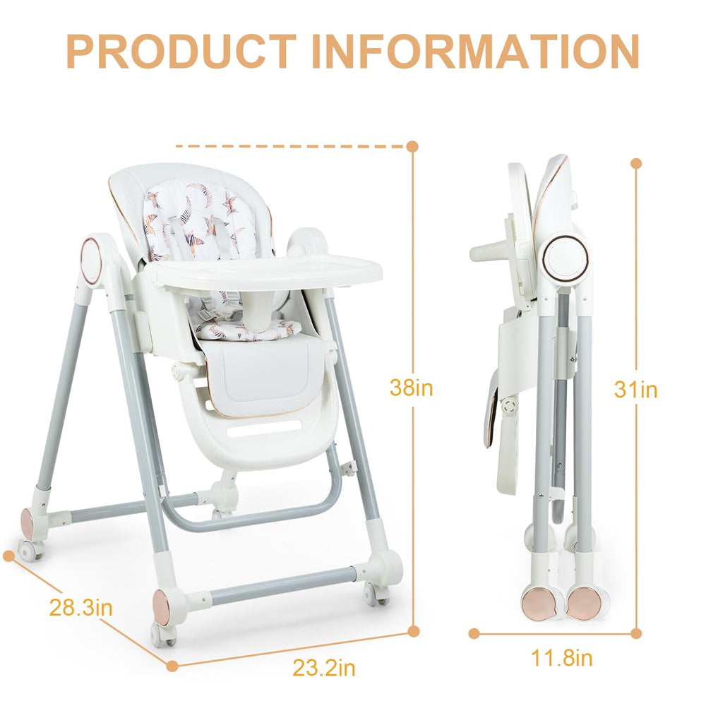 FOREVER QUEEN foldable high chair stores compactly in small spaces.