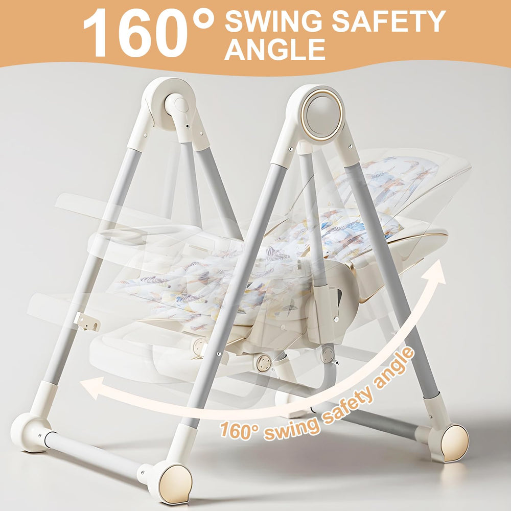 FOREVER QUEEN high chair converts to 160-degree baby swing for soothing.