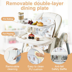 FOREVER QUEEN high chair removable leg divider enhances safety and growth space.