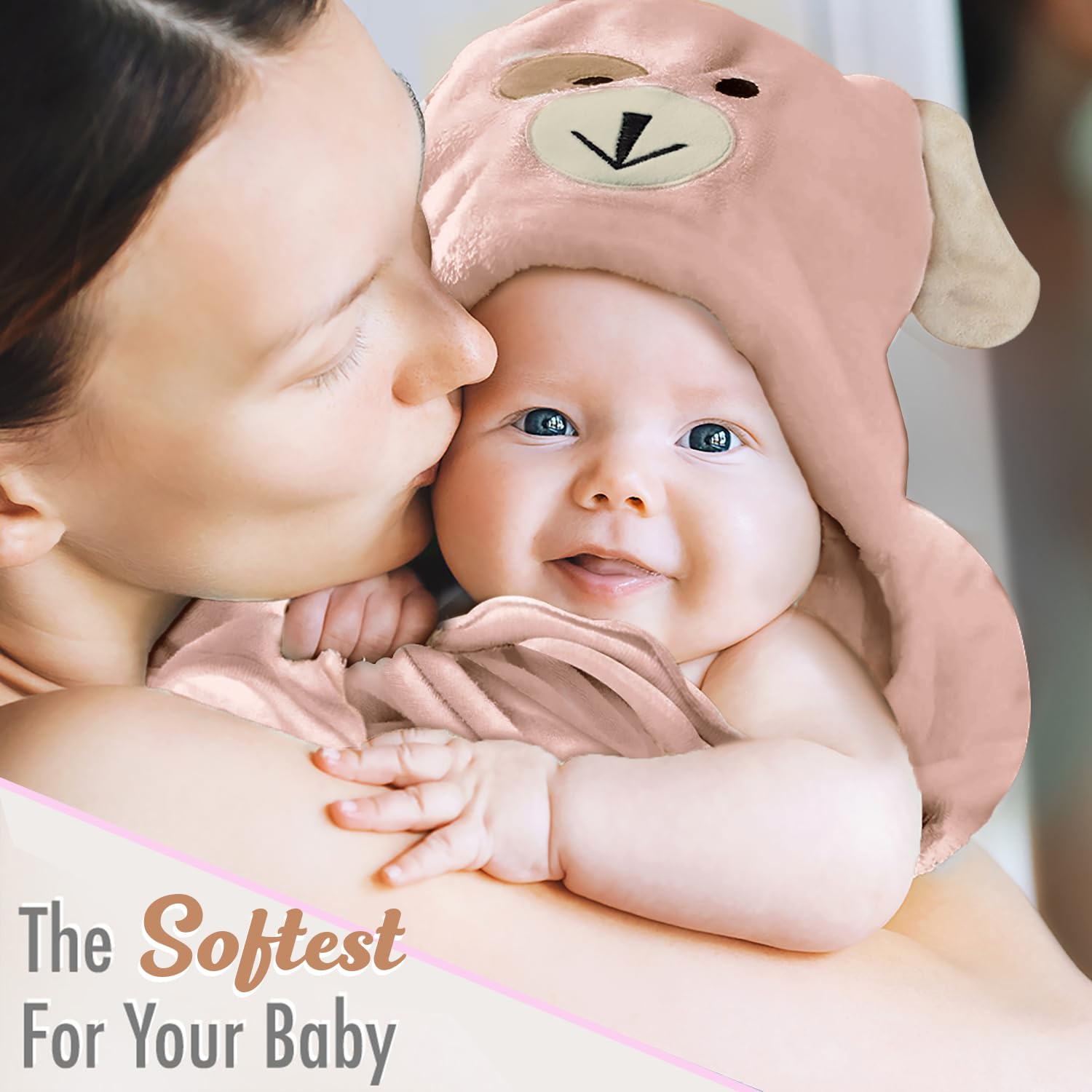 FOREVERPURE hooded towel close-up shows ultra-soft bamboo-viscose blend for quick-drying comfort.