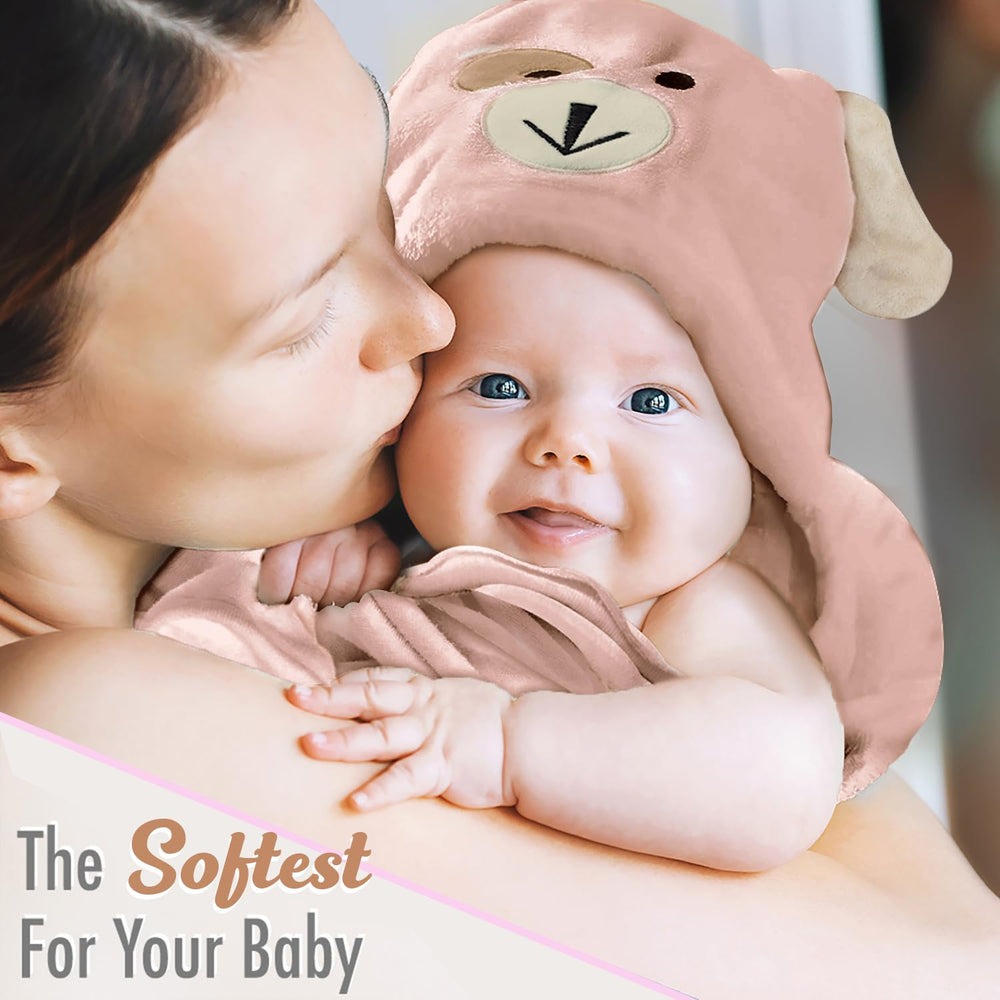 FOREVERPURE hooded towel close-up shows ultra-soft bamboo-viscose blend for quick-drying comfort.