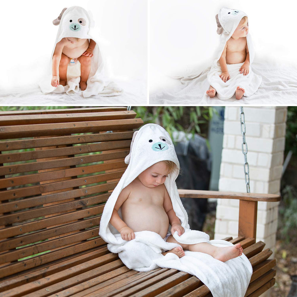 FOREVERPURE hypoallergenic materials indicate a safe, gentle baby towel