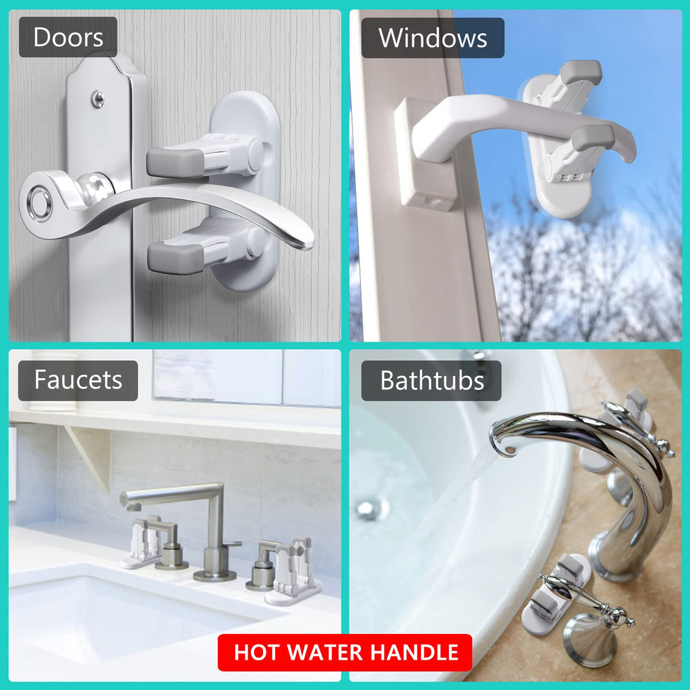 Fority door lever lock dual-button controls shown for easy adult access.