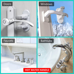 Fority door lever lock dual-button controls shown for easy adult access.