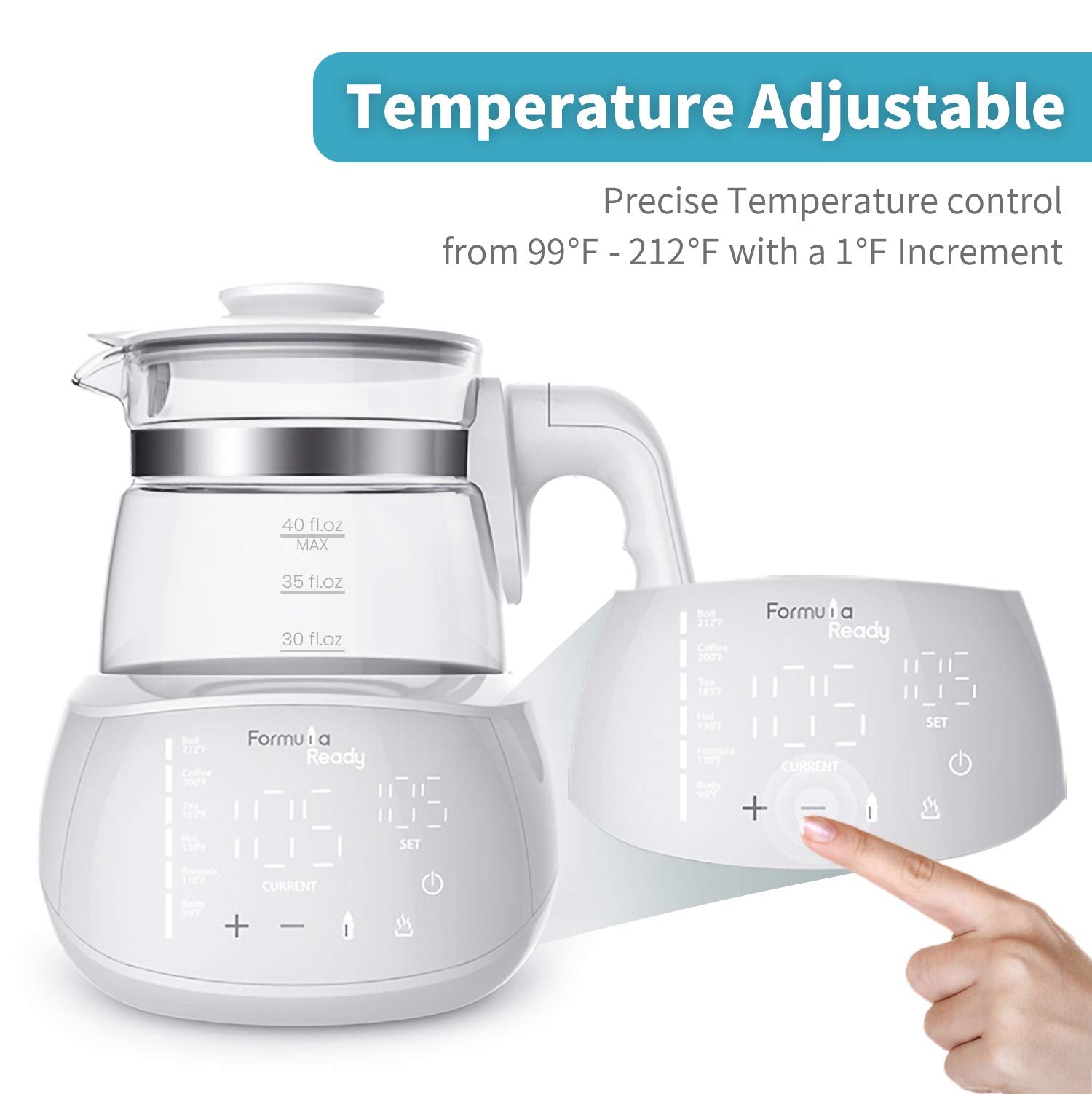 Formula Ready at 105°F supports formula prep and full dissolution without rushing.