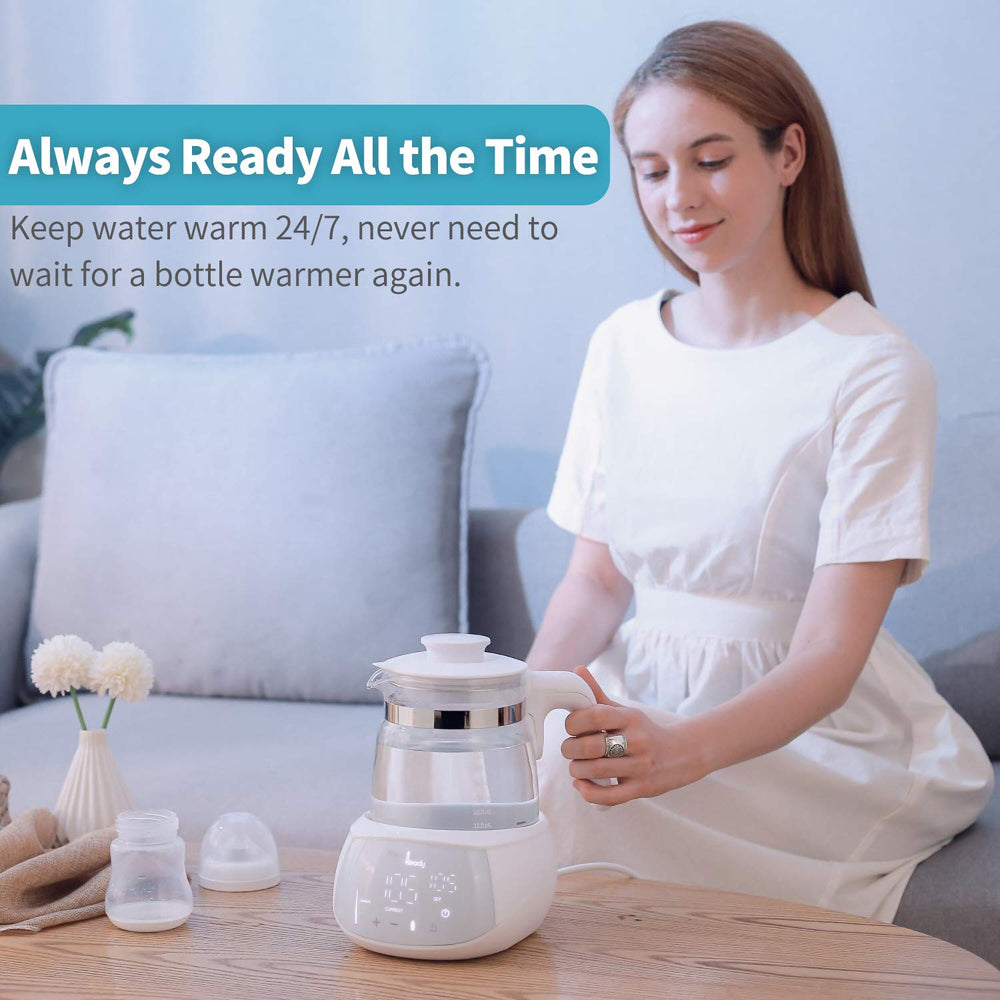 Formula Ready keeps water warm 24/7 for day and night feeds.