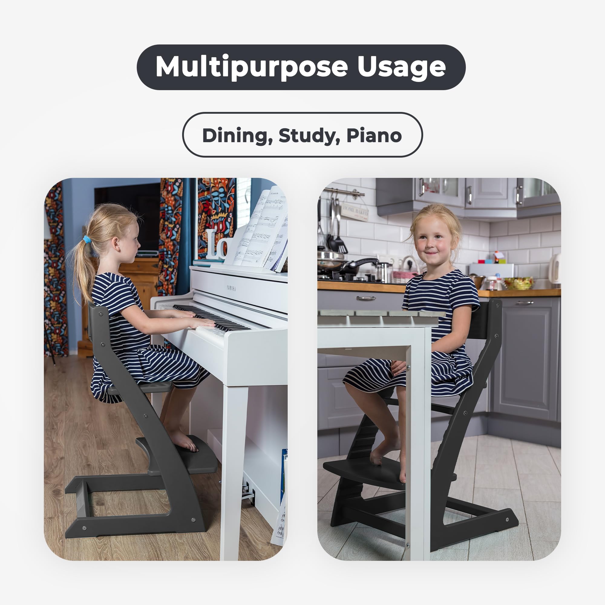 Fornel Modern Black High Chair minimalist-industrial fit complements contemporary kitchens