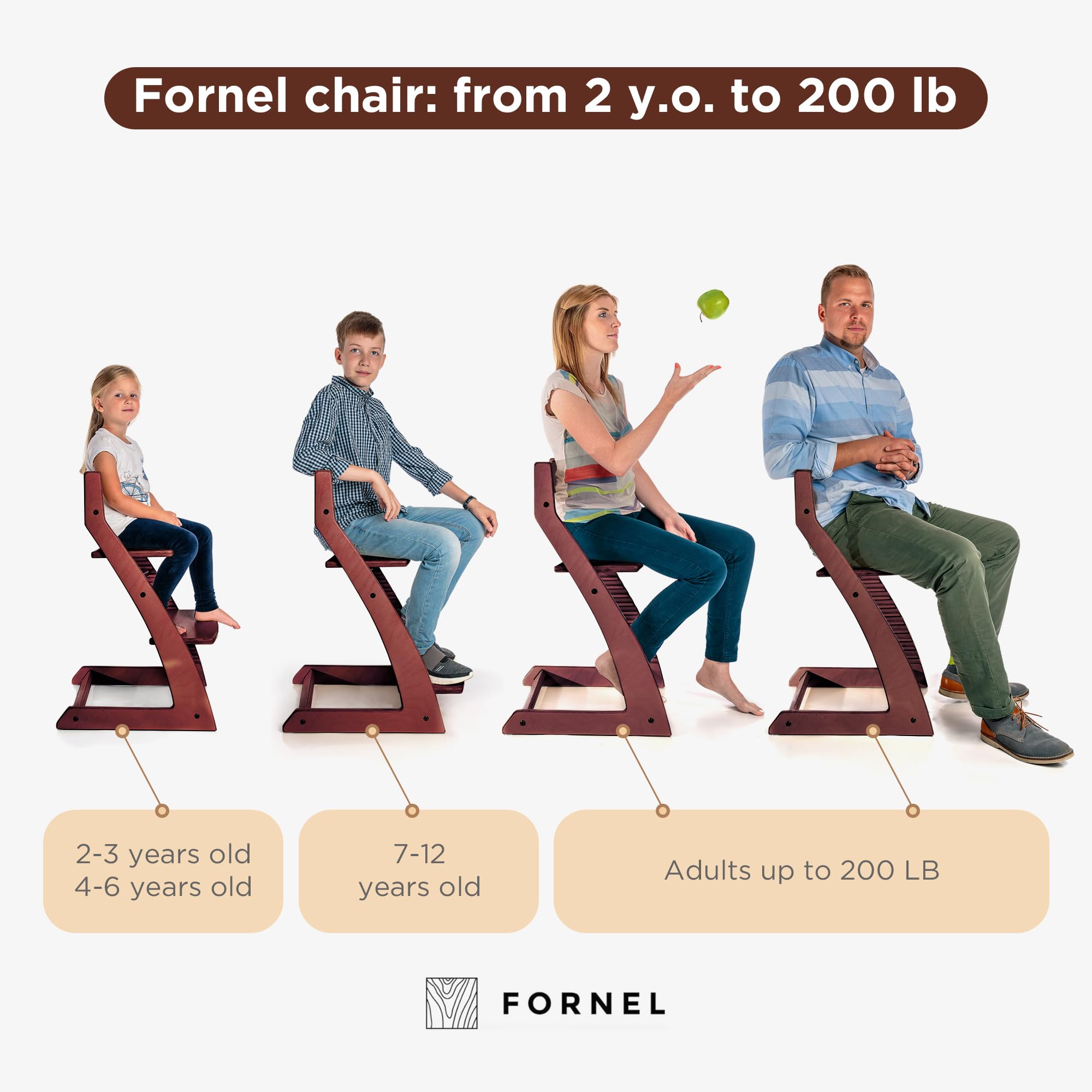 Fornel solid wood construction dark walnut emphasizes durability and heirloom potential.