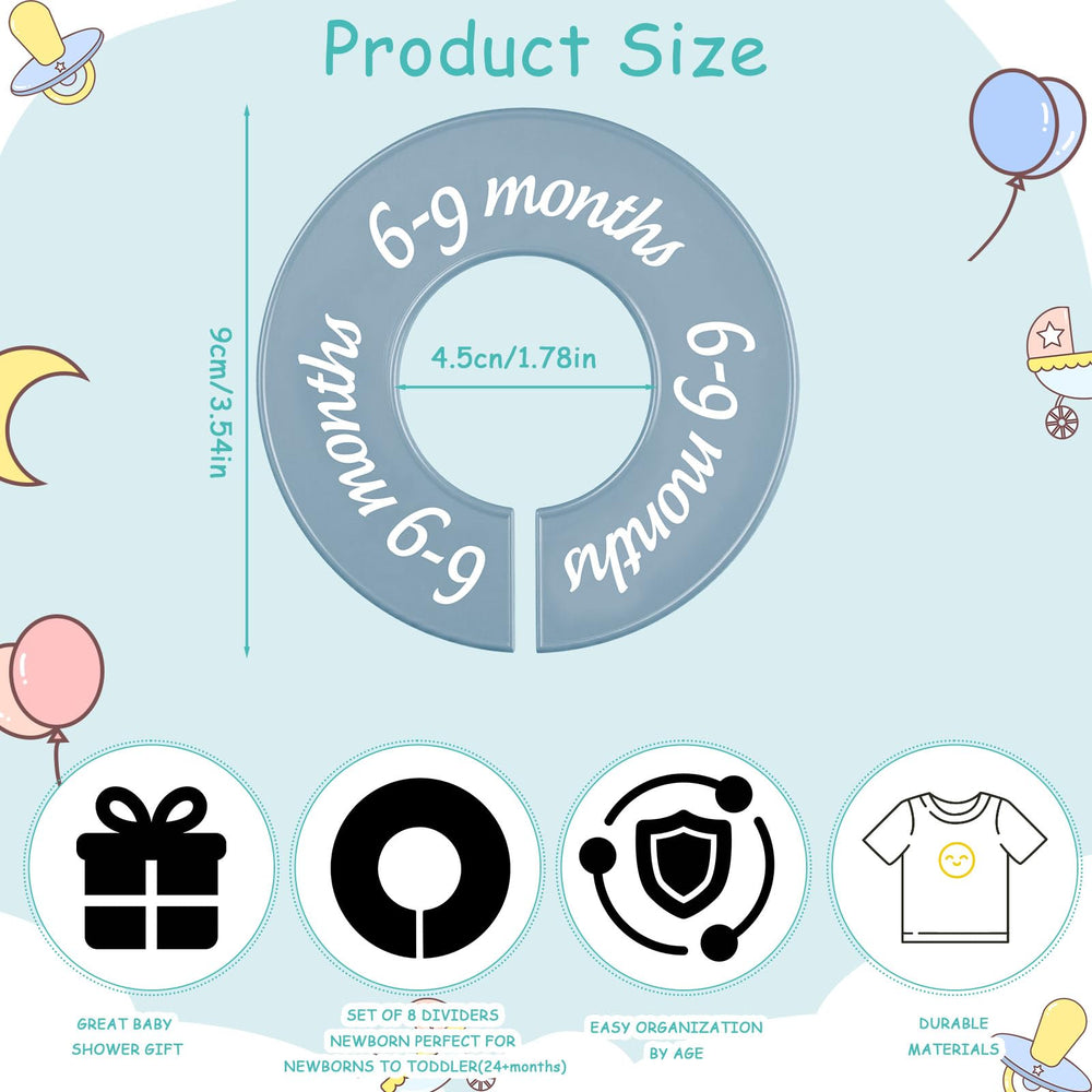 ForraFun baby closet dividers labels display with legible age ranges for easy sorting