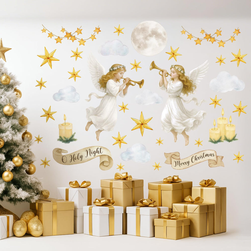 ForraFun Christmas angel wall sticker extra-large panel 1 creates serene holiday focal point